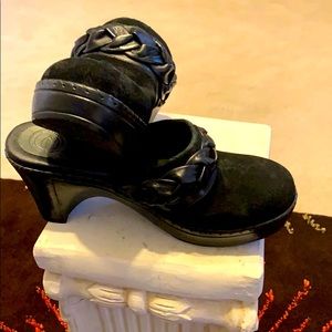 Brand New Black Suede Clogs size 9.